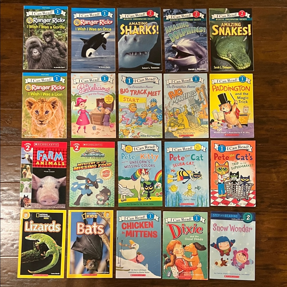 20 NWT I Can Read Reading Levels Pre-k to Level 2 Learning to Read Book Set